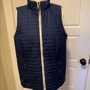 Talbots Navy/White trim Diamond Quilted Vest